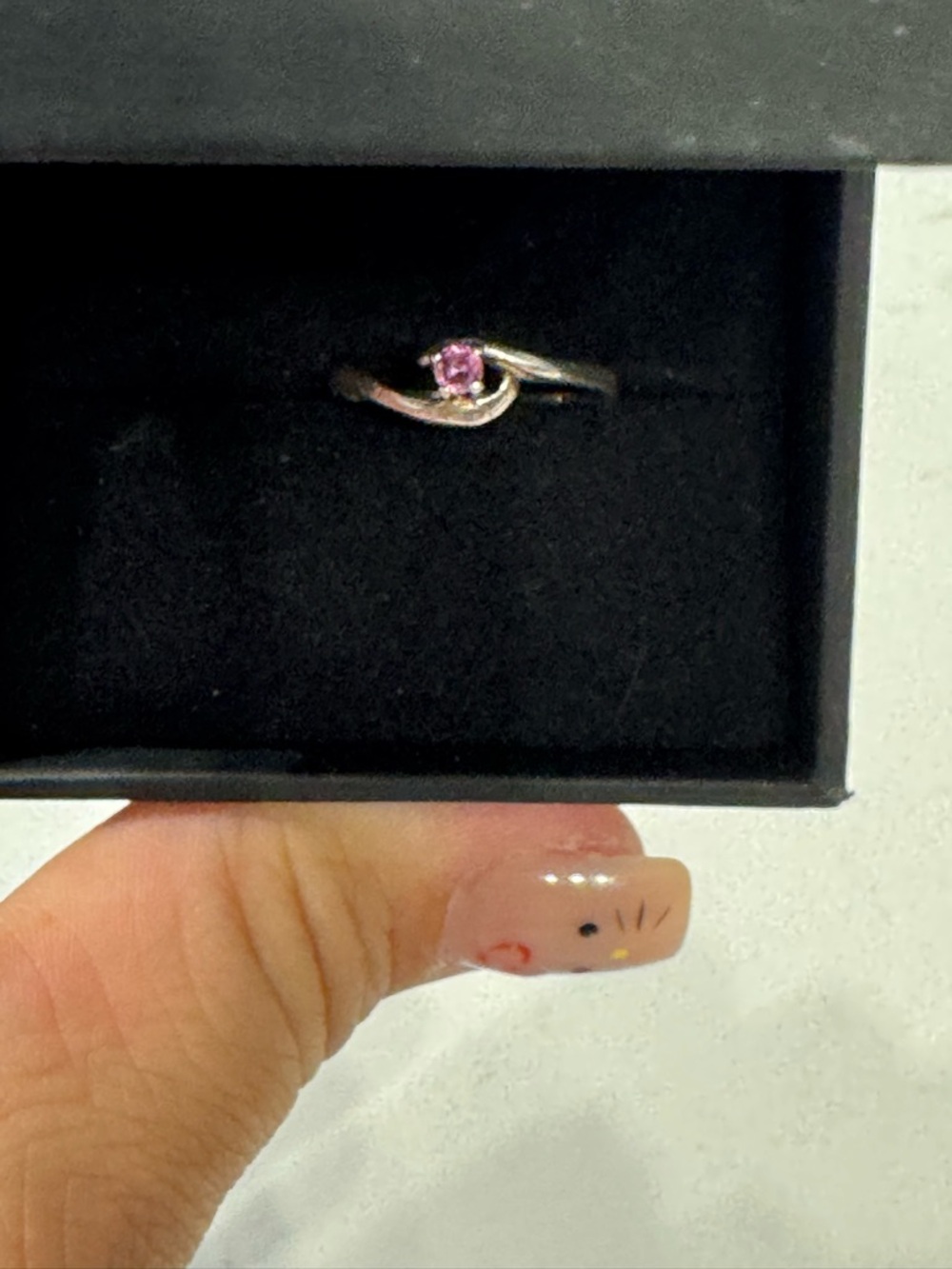 Pink Sapphire-Style Sterling silver  Twist Ring